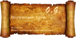 Osztheimer Gina névjegykártya